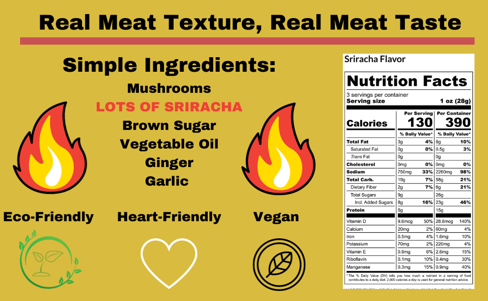 Sriracha Flavored Mushroom Jerky